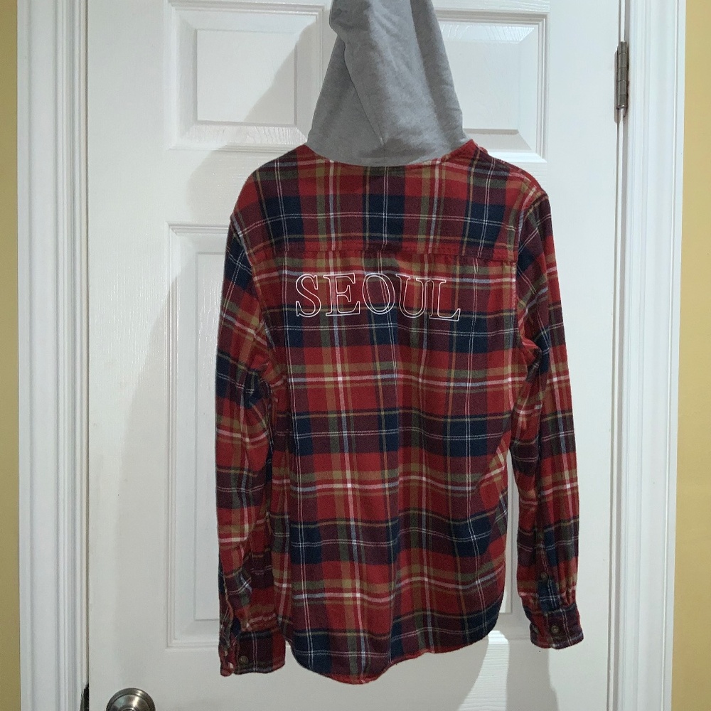 Cactus Man Ricky Singh Men's Hooded Plaid Flannel shirt M Seoul graphic …
